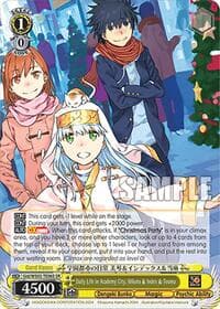 Daily Life in Academy City, Mikoto & Index & Touma (SR) - Dengeki Bunko - Weiss Schwarz card