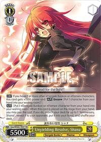 Unyielding Resolve, Shana - Dengeki Bunko - Weiss Schwarz card