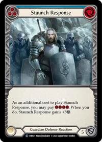 Staunch Response (Blue) - Historic Pack 1 Blitz Deck: Bravo - Flesh and Blood TCG card