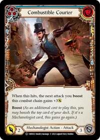 Combustible Courier (Blue) - Historic Pack 1 Blitz Deck: Dash - Flesh and Blood TCG card