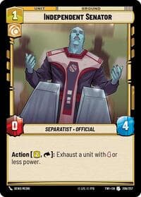 Independent Senator - Twilight of the Republic - Star Wars: Unlimited card