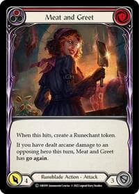 Meat and Greet (Red) - Historic Pack 1 Blitz Deck: Viserai - Flesh and Blood TCG card