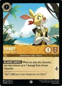 Rabbit - Indignant Pirate - Azurite Sea - Disney Lorcana card