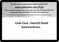 Code Card - Sword & Shield Build & Battle Box - SWSH01: Sword & Shield Base Set - Pokemon card