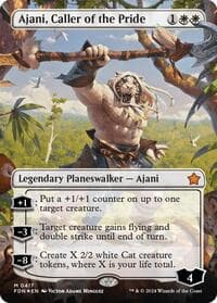 Ajani, Caller of the Pride (Borderless) (Mana Foil) - Foundations - Magic: The Gathering card