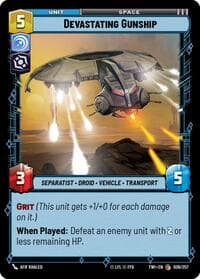 Devastating Gunship - Twilight of the Republic - Star Wars: Unlimited card