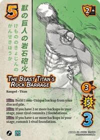 The Beast Titan's Rock Barrage - Attack On Titan: Origins of Power - UniVersus card