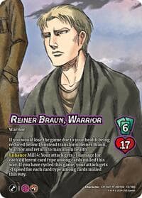 Reiner Braun, Warrior // Reiner, Armored Titan Advancing (Alternate Art) - Attack On Titan: Origins of Power - UniVersus card