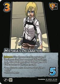 Historia's Declaration - Attack On Titan: Origins of Power - UniVersus card
