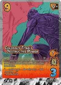 Colossus Titan's Destructive Power // Bertolt's Devotion - Attack On Titan: Origins of Power - UniVersus card