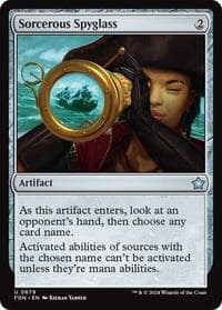 Sorcerous Spyglass - Foundations - Magic: The Gathering card
