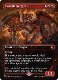 Twinflame Tyrant (Borderless) - Foundations - Magic: The Gathering card