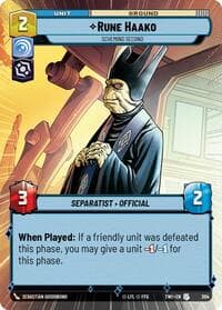 Rune Haako - Scheming Second (Hyperspace) - Twilight of the Republic - Star Wars: Unlimited card