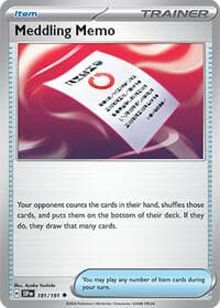 Meddling Memo - SV08: Surging Sparks - Pokemon card