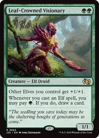 Leaf-Crowned Visionary - Foundations Jumpstart - Magic: The Gathering card