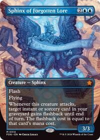 Sphinx of Forgotten Lore (Borderless) - Foundations - Magic: The Gathering card