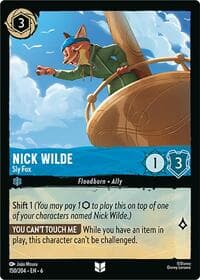 Nick Wilde - Sly Fox - Azurite Sea - Disney Lorcana card
