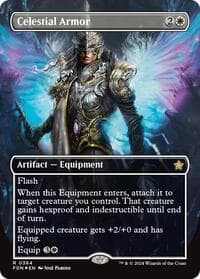 Celestial Armor (Borderless) (Mana Foil) - Foundations - Magic: The Gathering card
