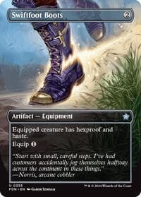 Swiftfoot Boots (Borderless) - Foundations - Magic: The Gathering card