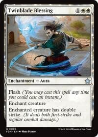 Twinblade Blessing - Foundations - Magic: The Gathering card