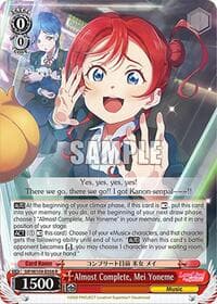 Almost Complete, Mei Yoneme - Love Live! School idol festival 2 MIRACLE LIVE! - Weiss Schwarz card