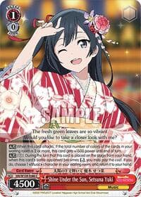 Shine Under the Sun, Setsuna Yuki - Love Live! School idol festival 2 MIRACLE LIVE! - Weiss Schwarz card