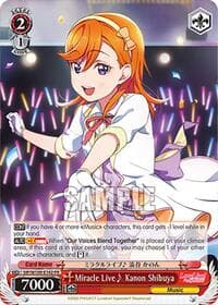 Miracle Live~ Kanon Shibuya (PR) - Love Live! School idol festival 2 MIRACLE LIVE! - Weiss Schwarz card