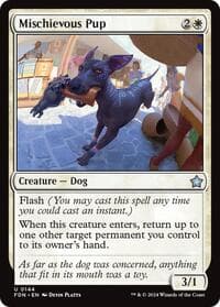 Mischievous Pup - Foundations - Magic: The Gathering card