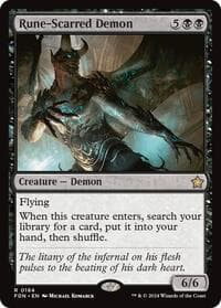 Rune-Scarred Demon - Foundations - Magic: The Gathering card