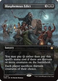 Blasphemous Edict (Borderless) - Foundations - Magic: The Gathering card