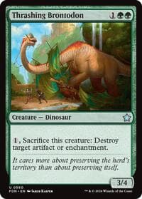 Thrashing Brontodon - Foundations - Magic: The Gathering card