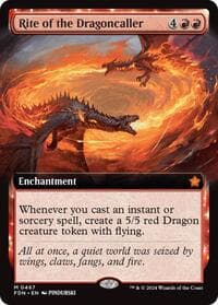 Rite of the Dragoncaller (Extended Art) - Foundations - Magic: The Gathering card