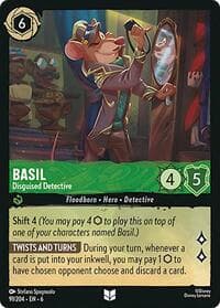 Basil - Disguised Detective - Azurite Sea - Disney Lorcana card