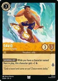 David - Impressive Surfer - Azurite Sea - Disney Lorcana card