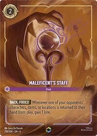 Maleficent's Staff (Enchanted) - Azurite Sea - Disney Lorcana card