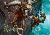 Goblin Boarders Art Card (11/54) (Gold-Stamped Signature) - Art Series: Foundations - Magic: The Gathering card