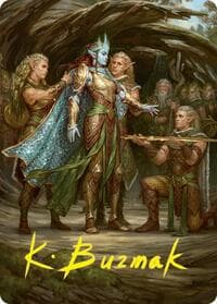 Lathril, Blade of the Elves Art Card (48/54) (Gold-Stamped Signature) - Art Series: Foundations - Magic: The Gathering card
