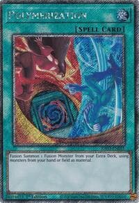 Polymerization (B) (HERO Art) (Platinum Secret Rare) - Quarter Century Bonanza - YuGiOh card