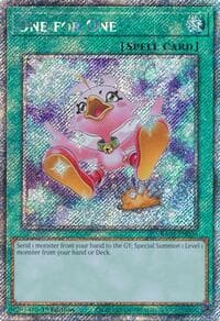 One for One (Alternate Art) (Platinum Secret Rare) - Quarter Century Bonanza - YuGiOh card
