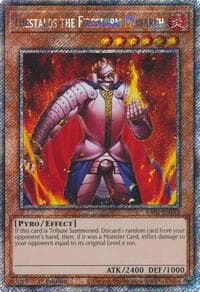 Thestalos the Firestorm Monarch (Platinum Secret Rare) - Quarter Century Bonanza - YuGiOh card