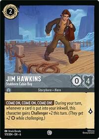 Jim Hawkins - Stubborn Cabin Boy - Azurite Sea - Disney Lorcana card
