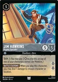 Jim Hawkins - Rigging Specialist - Azurite Sea - Disney Lorcana card
