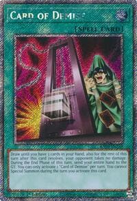 Card of Demise (Platinum Secret Rare) - Quarter Century Bonanza - YuGiOh card