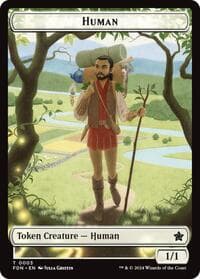 Human // Knight Double-Sided Token - Foundations - Magic: The Gathering card