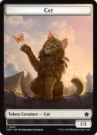 Cat (0001) // Cat (0002) Doubled-Sided Token - Foundations - Magic: The Gathering card