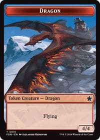 Dragon (0016) // Dragon (0017) Doubled-Sided Token - Foundations - Magic: The Gathering card