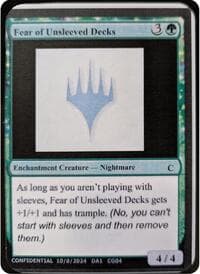 Fear of Unsleeved Decks - Un-Known Event Playtest Cards - Magic: The Gathering card