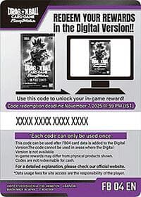Code Card - Ultra Limit Booster (FB04) - Ultra Limit - Dragon Ball Super: Fusion World card