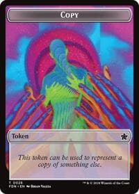 Copy // Human Double-Sided Token - Foundations - Magic: The Gathering card