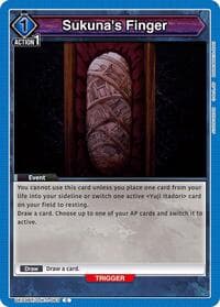 Sukuna's Finger - UE03BT: Jujutsu Kaisen - Union Arena card